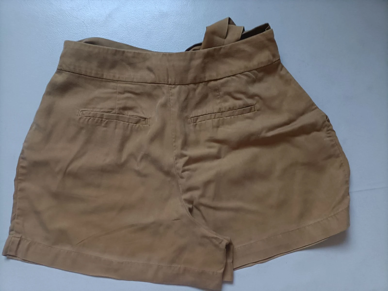 Brown/camel fluid shorts with tie belt Camaïeu - Size 42 – photo 2